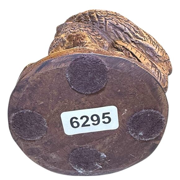 Vintage Brown Owl Heavy Resin Sculpture Statue Shelf Sitter Office Decoration - Picture 5 of 8